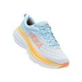 HOKA ONE ONE Bondi 8 long distance road fabric shock absorption, anti slip, wear-resistant, lightweight and low top running shoes for women, light blue. 