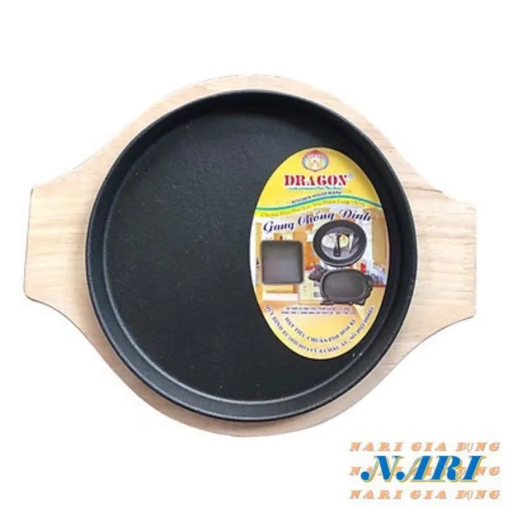 Chảo gang không dính tròn làm bò né 20cm, thịt nướng , bánh xèo , chảo ...