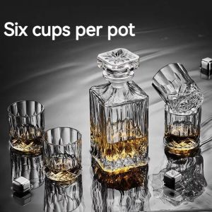 Liquor wine glass Whiskey glass Beer glass glass Crystal glass wine bottle combination