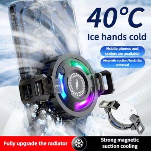 DOUBLEL ABS ic Phone Cooler Detachable RGB Back Clip Type Cooler Semiconductor Heat Sink Type C Interface Semiconductor Cooling Fan E-sports Live Streaming