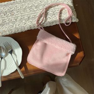 MOUSSON กระเป๋าสะพายผ้ากำมะหยี่ย้อนยุคหนังกลับเนื้อนุ่มกระเป๋าสะพายข้างทุกวัน