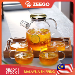 Glass Jug With Steel Lid Flower Tea Pot Glass Teapot 1.6L/1.8L Suitable gas stove Thickened Jug Teko Cerek Water Jar
