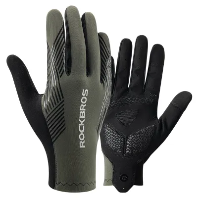 ROCKBROS Cycling Gloves Spring Autumn Breathable Elastics Anti-slip Bicycle Gloves Men Women Touch Screen Full Finger MTB Road Bike Gloves With Shockproof Padding
