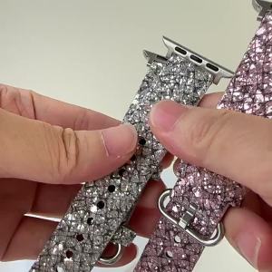 Applicable applewatch Watch Strap for Women with Sequins for Watch Popular Export Item iwatch In-stock Watch Bands