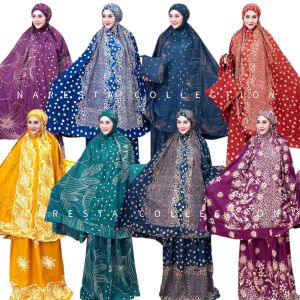 Mukenah Batik Jumbo Dewasa Motif Terbaru Free Tas Cantik Rayon Premium tebal Nyaman di pakai elegan Lebaran 2025