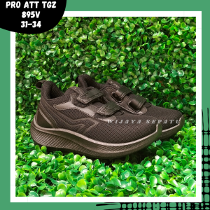 WIJAYA - Sepatu Anak PRO ATT TGZ 895V 31- 34 / Sepatu Sekolah Hitam / Sepatu Perekat Anak fashion /Sepatu Anak