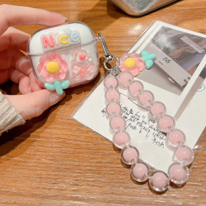 Case For AirPods 4 2024 Transparet Flower Butterfly Earphone Cover for Apple Airpod Pro 1 2 3 4th Gen Protective Case Bracelet