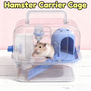 Hamster Cage Full Set Transparent Double-Layer Portable Wheeled Water Kettle Food Bowl Hamster Pet Supplies
