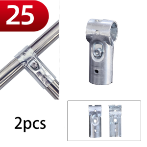 2pc 25mm Steel Pipe Connector Heavy-Duty Structural Clamp Fittings for Outdoor Frame Rail Greenhouse