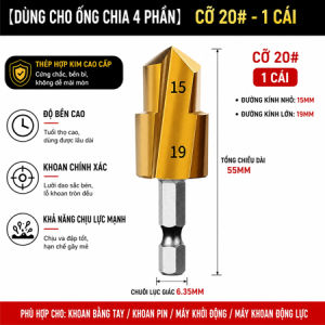 Mũi Khoan Khoét Lỗ PPR 3 Lưỡi Cao Cấp Khoan Ống Nước Nhanh Gọn Chính Xác