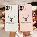 Hontinga เคสโทรศัพท์ OPPO,เคสสำหรับ OPPO Reno 2F Reno2F Reno 2Z ลายการ์ตูนกวางเรนเดียร์หรูหราชุบโครเมี่ยม TPU เนื้อนิ่มเคสโทรศัพท์แบบเต็มฝาปิดกล้องเคสยางกันเด็กชาย. 