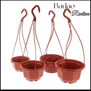 Badao ตะกร้าพลาสติกห้อยกระถางต้นไม้พืชอวบน้ำภาชนะใส่ดอกไม้ตกแต่งสวนในบ้าน