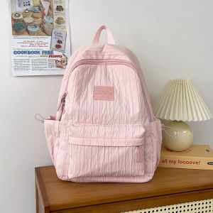 Fre High School Student Bapa Womens Folded Sense High Aesthetic Dual oulder Bag Travel School Bag Nylon Material Zip...