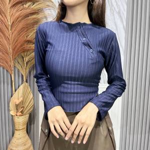 SHINE FASHION - SUNNY TOP BLOUSE HORNET / ATASAN TOP KANCING SLIM FITTING -PN