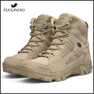 Fuguiniao รองเท้าเดินป่าปีนเขาสําหรับผู้ชายรองเท้าเดินป่ากันน้ํารองเท้าผ้าใบกีฬาภูเขาสําหรับตั้งแคมป์ยุทธวิธี
