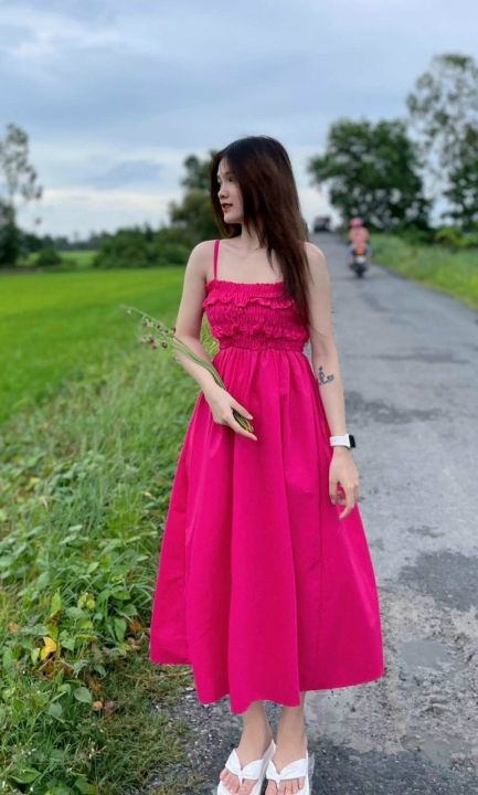 Đầm nữ công sở Ninomaxx màu hồng đậm mã 1910046 - Đầm, váy nữ |  ThờiTrangNữ.vn