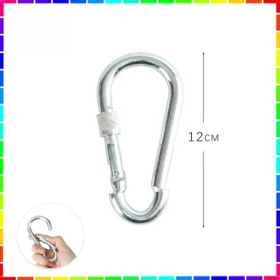 6cm-12cm Heavy Duty Metal Lock Carabiner Hook Snap Clip D-Ring For Outdoor Activities