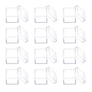 12pcs Clear Acrylic Square Cube Candy Box Treat Gift Boxes Container for Wedding