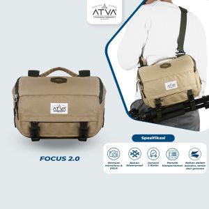 Tas Kamera Focus 2 Pelindung Terbaik untuk Kamera Anda dengan Bonus Raincover Tas Kamera Sling Bag untuk DSLR & Mirrorless Anti Air - Focus 2.0 Khaki