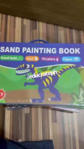 EDUCRATEPH DIY Sand Painting Book • 16 Sheets + 16 Colors Sand Art Kit • Kids Craft Activity 3+ Year