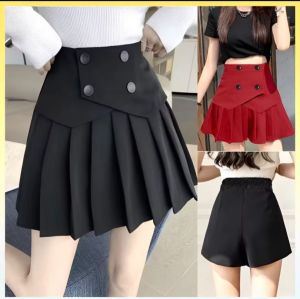 (MẪU MỚI) Quần giả váy nữ XẾP LY 2 KHOEN phối lưng thun co giãn chất tuyết mưa 3 SIZE S M L ( có quần trong không lộ)
