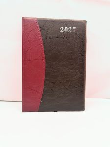 (On Hand)25k 2027 Two-Color Stitching Agenda Diary Hardcover Date/Journal Hardcover Date This Month Diary Planner
