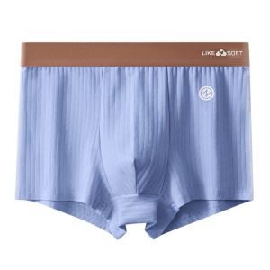 NALANILI Breathable Mens Boxer Briefs Elastic Waistband Comfort Striped Shorts Underwear Soft Mid Waist Stretch Trunk