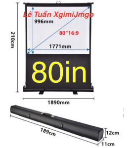 Màn Chiếu Để Sàn Kéo Tay Từ Dưới Đất Lên Sợi Thủy Tinh Trắng 80100110 inch chuẩn 16:9 Bảo Hành 12 Tháng Freeship 0984651088