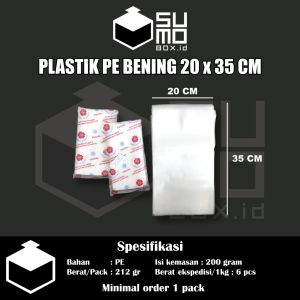 Plastik PE isi 200gram bening murah / plastik es batu gula minyak 9x25 10x20 12x30 15x30