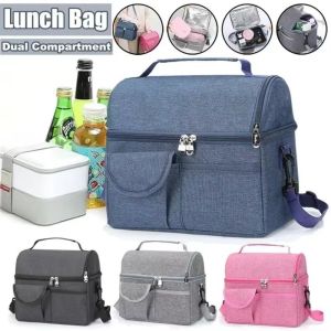 YERZ lunch bag for kids lunchbag for adult Thickened Lunch Bag Waterproof Thermal Mommy Bag Portable Large Capacity Insulated Food Storage Outdoor Camping