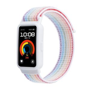 Tali Casing TPU untuk Huawei Band 10 9 8 7 Tali Jam Tangan Pintar Huawei Band 9 8 7 NFC Anti Gores Penutup Pelindung Layar Nilon Loop Olahraga Tali Pengganti Dapat Disesuaikan Jam Tangan Pintar Huawei Band 9