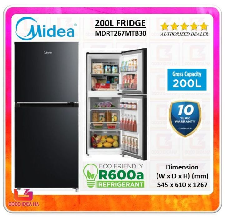 Midea 200L 2 Door Refrigerator - MDRT267MTB30 | Lazada