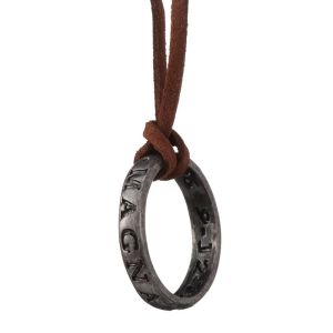 Movie Game Uncharted 4 Necklace Nathan Drake Cosplay Ring Leather Code Vintage Engraving Pendant Necklaces For Men Jewelry Props