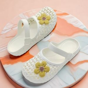 Free Shipping EVA Toe-Cap Sandals For Women Summer Outdoor Wear 2026 New Style Mesh Slip-On Soft Sole Breathable Hollowed-Out Half-Slipper
