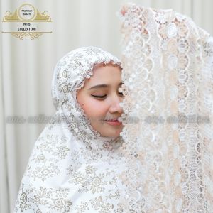 Mukena Dewasa Katun Foil Premium Jumbo Renda Mewah