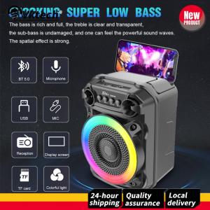 【Free Shipping】 Wireless Portable Bluetooth Karaoke Speaker with Colorful RGB Lights and Microphone for Parties