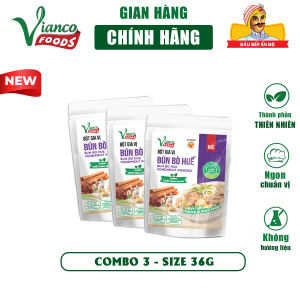 Combo 3 gói gia vị nấu Bún Bò Huế Vianco 36g gia vị nêm sẵn chuẩn vị Gia Vị Việt Ấn gia vị Vianco