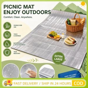 Foldable Camping Mat Picnic Mat Outdoor Beach Mat Moisture Proof Aluminum Foil Portable EVA