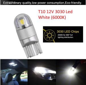 1 pcs LED 360 Degree Bulb Lamp T10 12V 1W Cool White 6000K Ice Blue Blue OEM Bulbs License Plate Lights (3030LED)