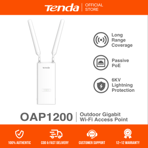 Tenda OAP1200 Gigabit Outdoor Wifi Access Point | VLAN Tagging | IP65 Enclosure | PoE | Piso Wifi