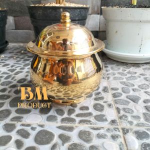 Hiolo Kuningan Hio lo Tempat Dupa Dengan Tutup P4T Tempat Bakar Dupa Kemenyan Bokor Kuningan