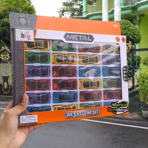 Mainan Mobil Die Cast Car Set Alloy LA 268 Isi 24 Pcs | NEW Die Cast Playset Metal Mainan Anak Laki Mobil Diecast Pull Back Ditarik Bisa Jalan Sendiri Ukuran Mini