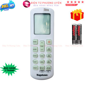 Điều khiển điều hòa Nagakawa Mã 02 remote máy lạnh Nagakawa - Tặng kèm pin - Điện Tử Phương Uyên