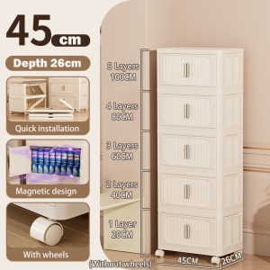 Multipurpose Foldable Storage Cabinet Storage Rack Removable Stackable Storage Box Almari Plastik Kitchen Storage Racks