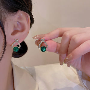 【Fashion】Korean Style New Drop Earrings Square Sugar Cube Design Charms Cubic Zirconia Gold Hook Dangler for Young Lady Fashion Jewelry Accessories