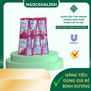 Sữa tắm Dove serum hương hoa muối hồng dây 10 gói.