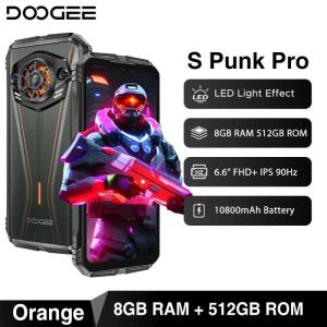 DOOGEE S Punk Pro Rugged Phone LED Light Effect 8GB RAM 512GB ROM 10800mAh Battery 6.6 Inch FHD+ 90Hz Smartphone Android 14 NFC