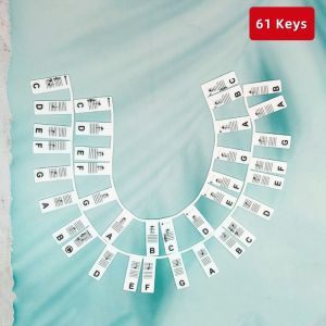 61/88 Keys Removable Piano Keyboard Note Labels Thickness Reusable Silicone Piano Stickers