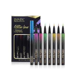 IMagic 8 màu long lanh-Bộ bút kẻ bền lâu trang điểm mắt kẻ mắt không thấm nước mắt có sắc tố cao