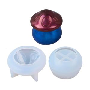 3D Mushroom House Resin Jar Silicone Molds for Epoxy Resin Holder Storage Jar Home Decoration Epoxy Resin Molds
